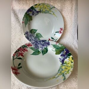 4 Savoir Vivre Meadow Splendor Cereal Bowls Multi-Color Floral Japan